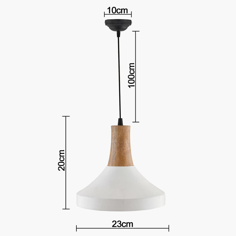 HOMESAKE Metal and Wood Ceiling Lamp