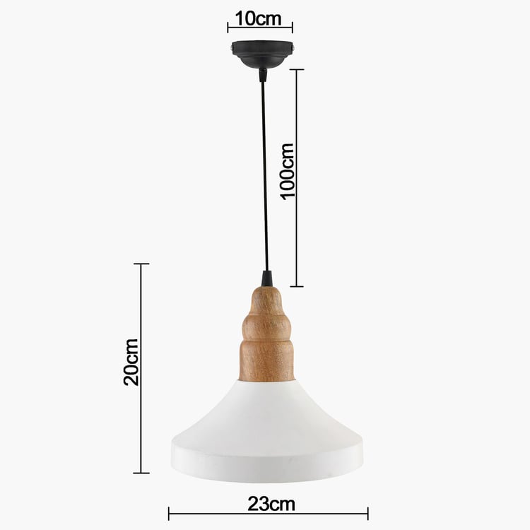 HOMESAKE Metal and Wood Ceiling Lamp