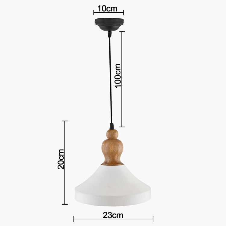 HOMESAKE Metal and Wood Ceiling Lamp