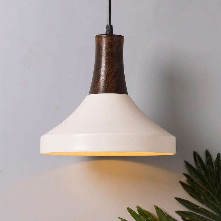 HOMESAKE Metal and Wood Ceiling Lamp