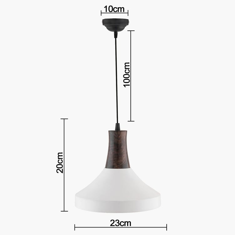 HOMESAKE Metal and Wood Ceiling Lamp