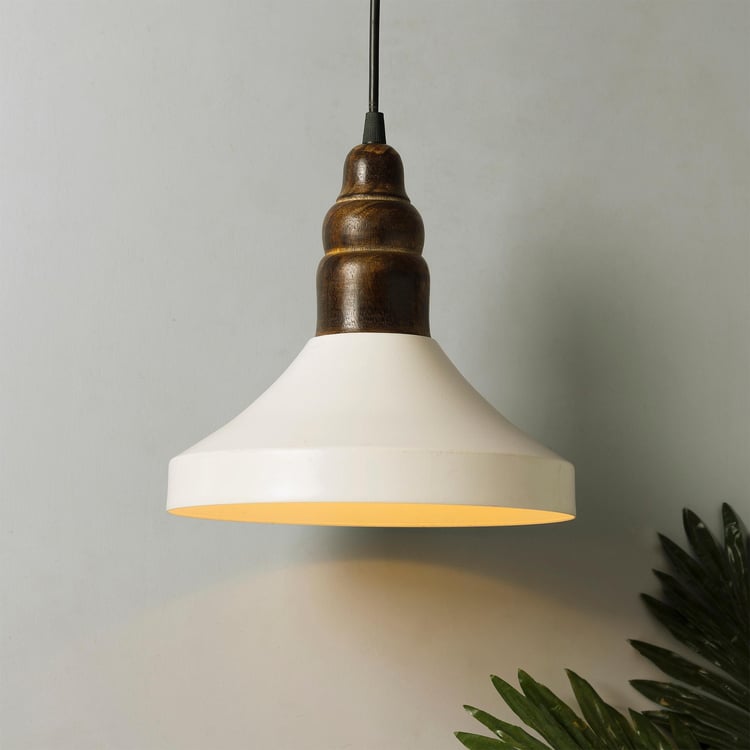 HOMESAKE Metal and Wood Ceiling Lamp