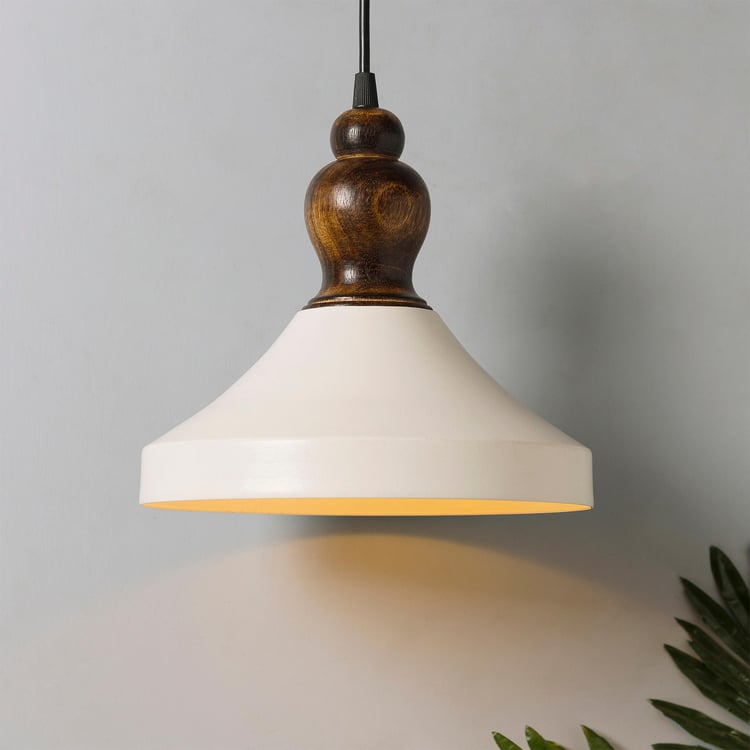 HOMESAKE Metal and Wood Ceiling Lamp