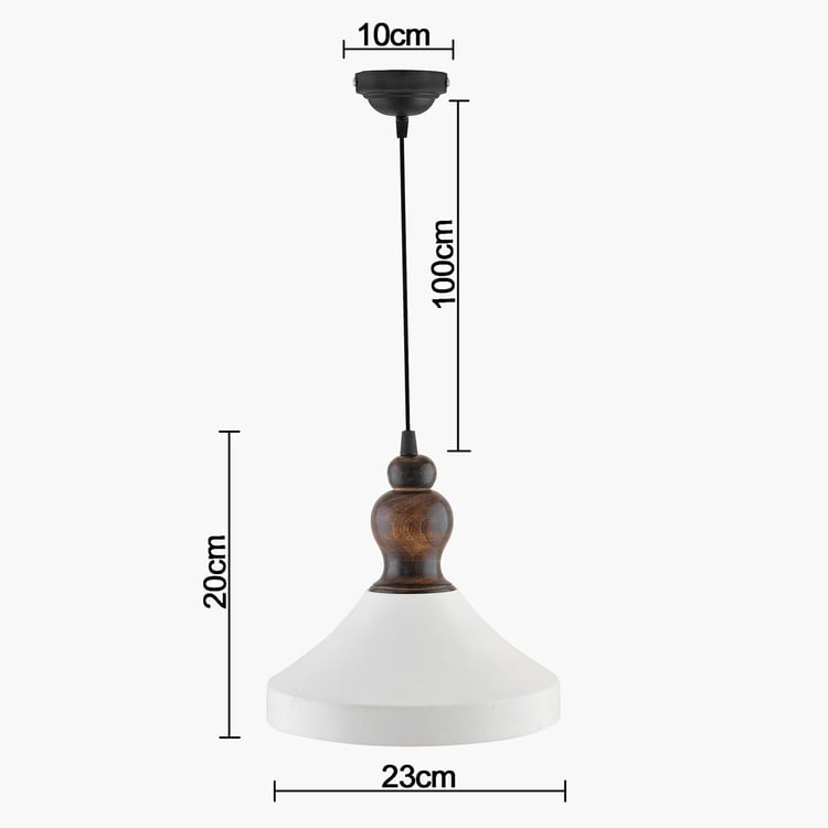 HOMESAKE Metal and Wood Ceiling Lamp