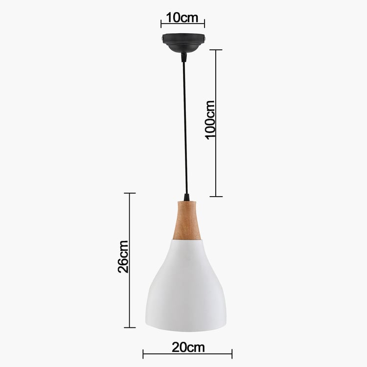 HOMESAKE Metal and Wood Ceiling Lamp