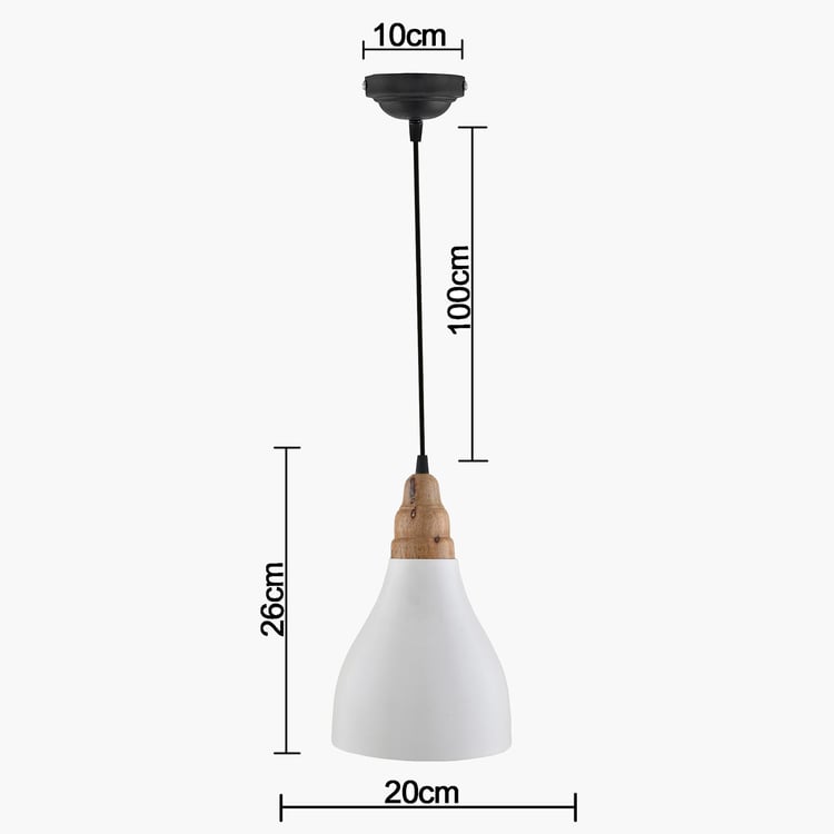 HOMESAKE Metal and Wood Ceiling Lamp