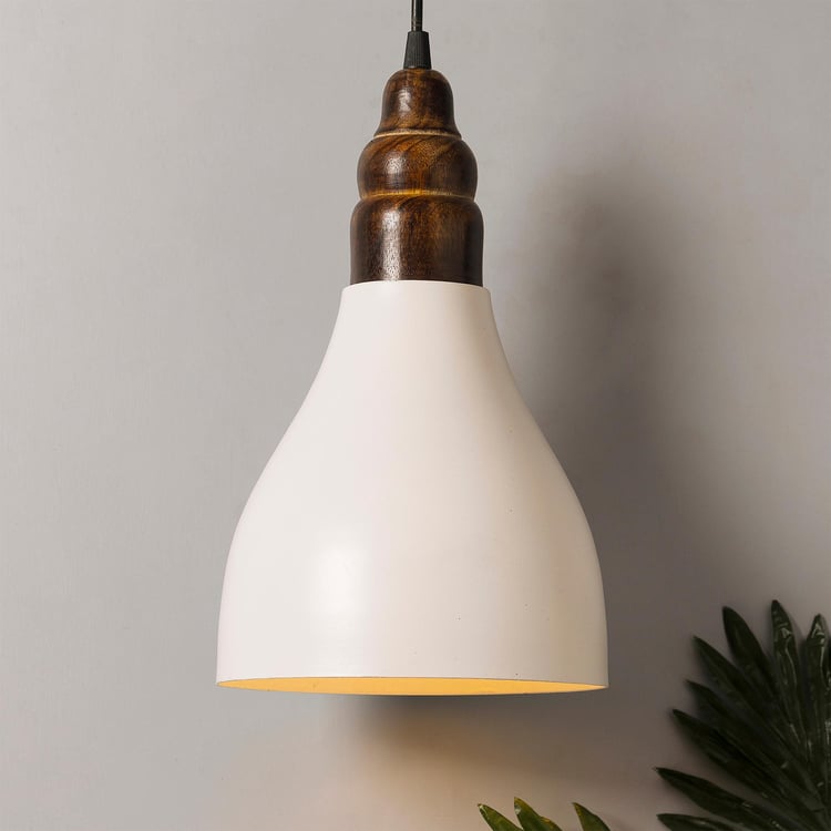 HOMESAKE Metal and Wood Ceiling Lamp