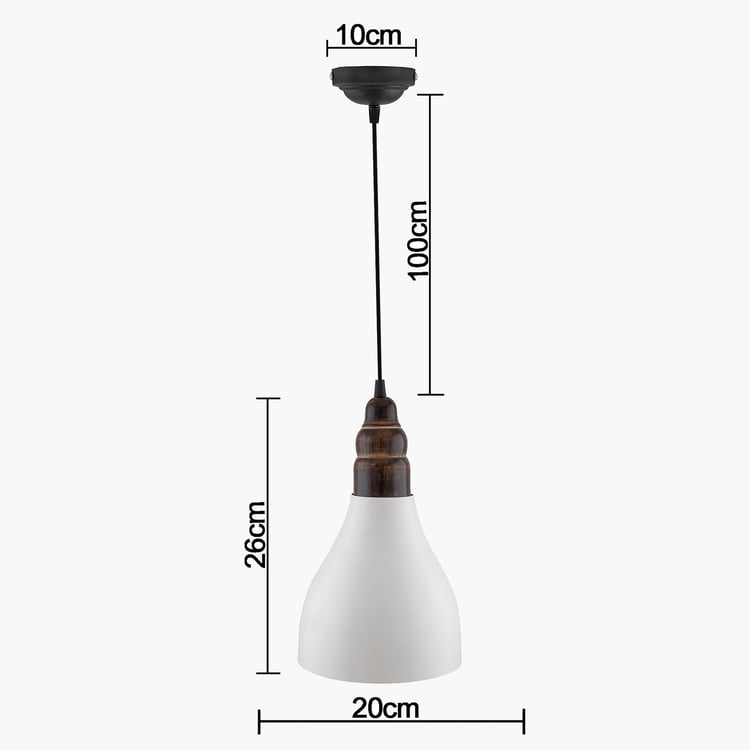 HOMESAKE Metal and Wood Ceiling Lamp