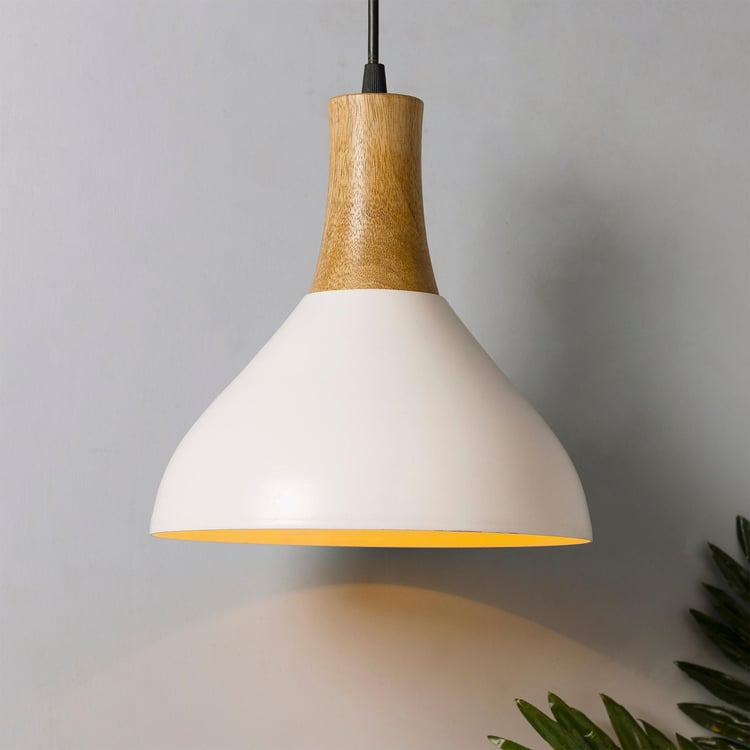 HOMESAKE Metal and Wood Ceiling Lamp