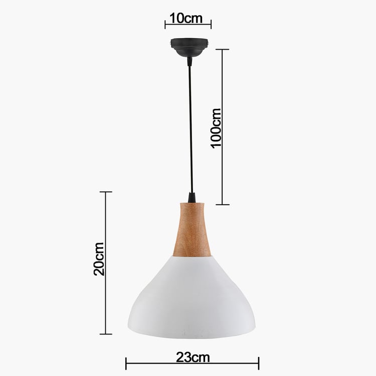 HOMESAKE Metal and Wood Ceiling Lamp