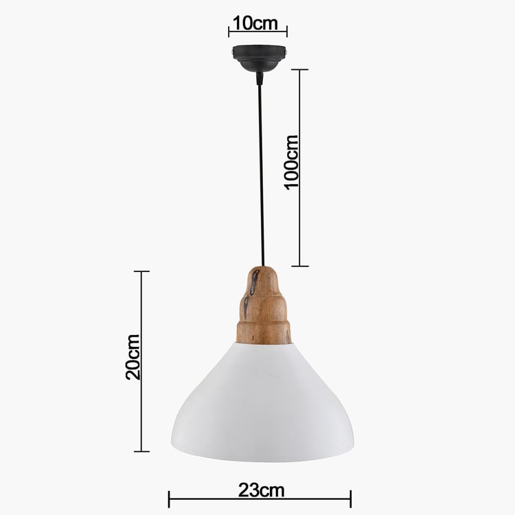 HOMESAKE Metal and Wood Ceiling Lamp