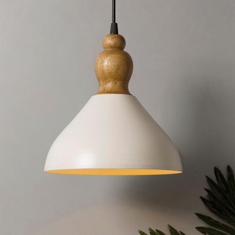 HOMESAKE Metal and Wood Ceiling Lamp