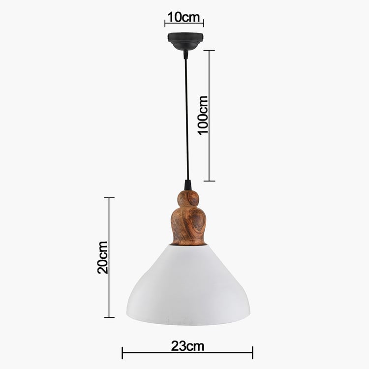 HOMESAKE Metal and Wood Ceiling Lamp