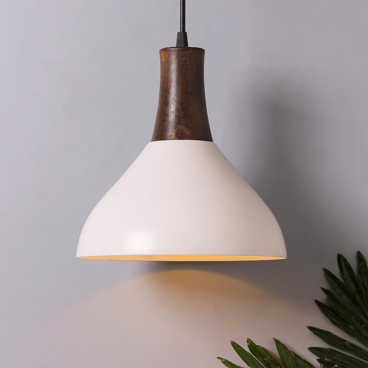 HOMESAKE Metal and Wood Ceiling Lamp