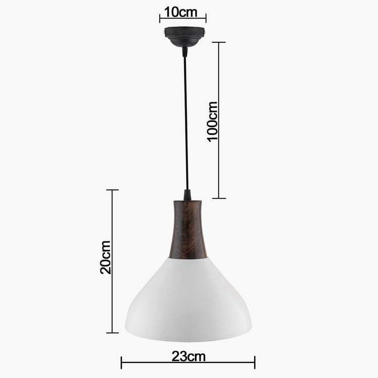 HOMESAKE Metal and Wood Ceiling Lamp