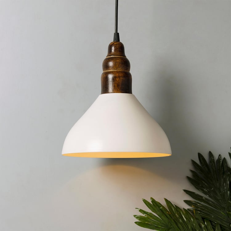 HOMESAKE Metal and Wood Ceiling Lamp