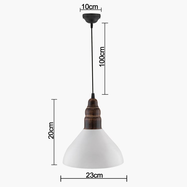 HOMESAKE Metal and Wood Ceiling Lamp