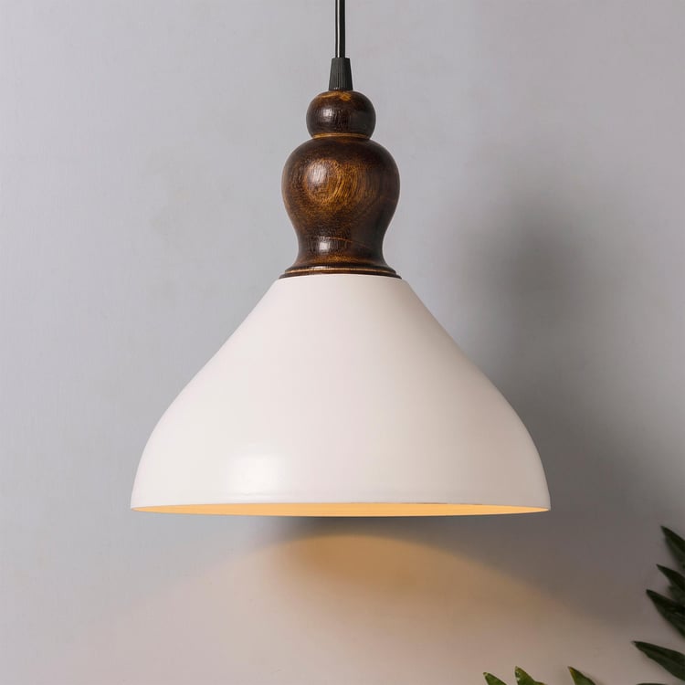 HOMESAKE Metal and Wood Ceiling Lamp