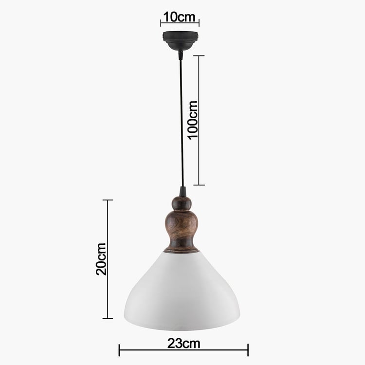 HOMESAKE Metal and Wood Ceiling Lamp