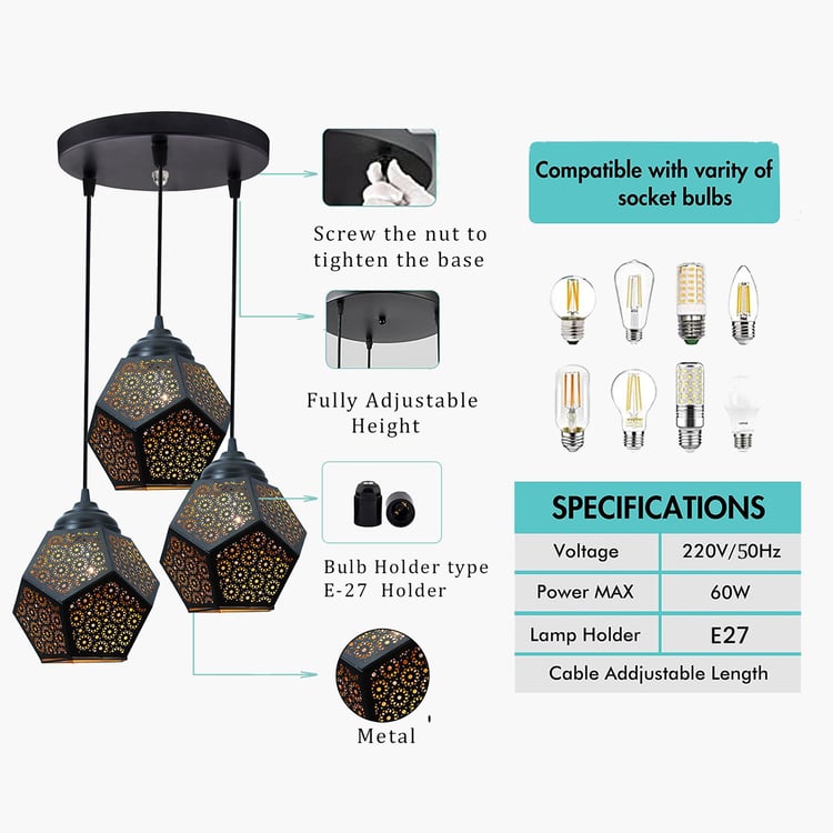 HOMESAKE Metal Cluster Ceiling Lamp