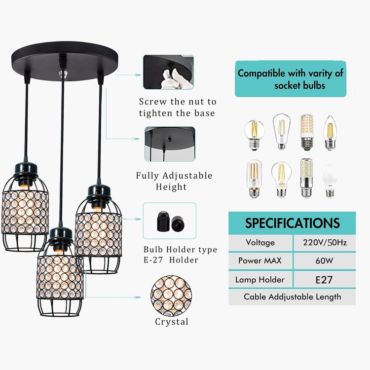 HOMESAKE Metal Cluster Ceiling Lamp