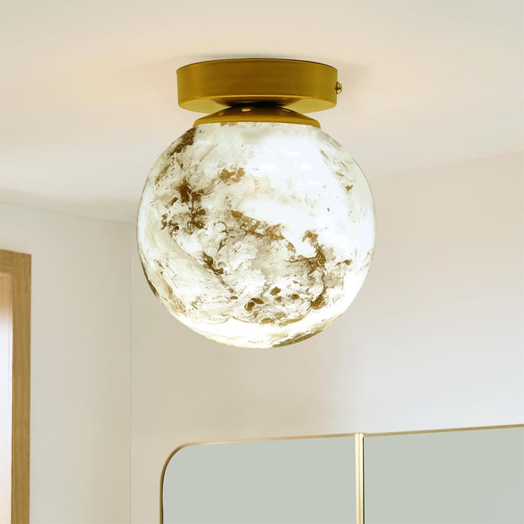 HOMESAKE Glass Mid-Century Ceiling Lamp