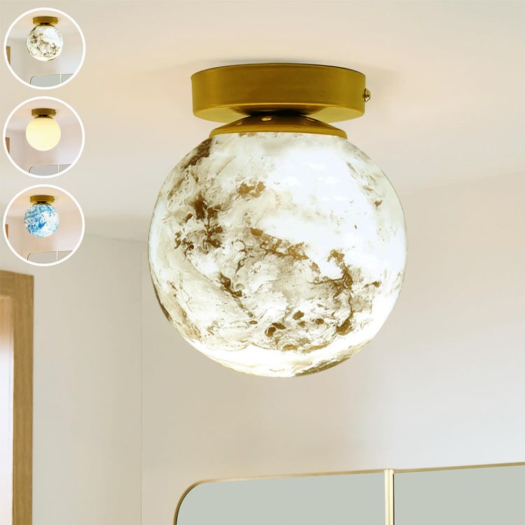 HOMESAKE Glass Mid-Century Ceiling Lamp