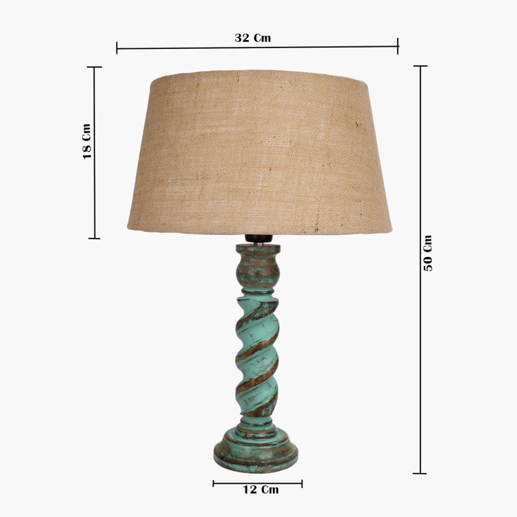 HOMESAKE Wooden Set of 2 Table Lamps