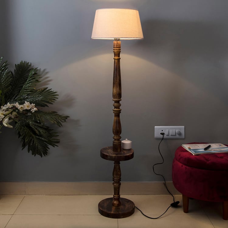 HOMESAKE Wooden Floor Lamp