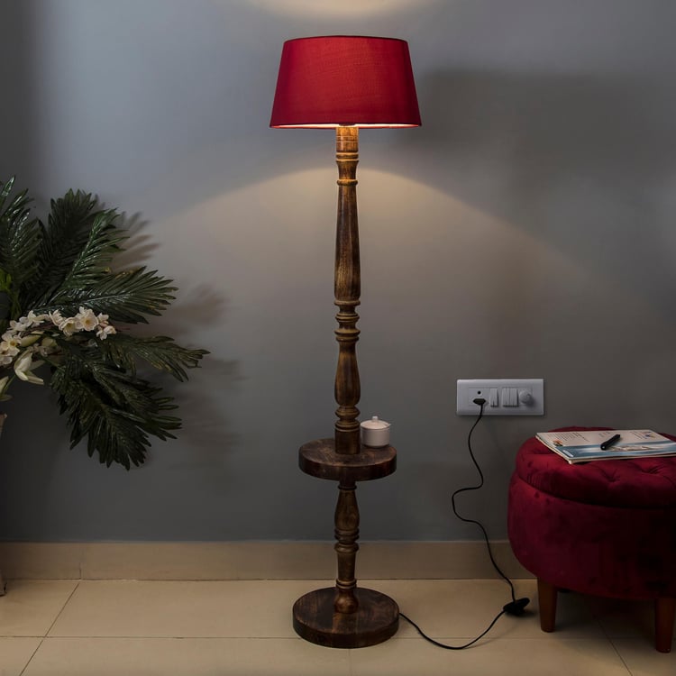 HOMESAKE Wooden Floor Lamp