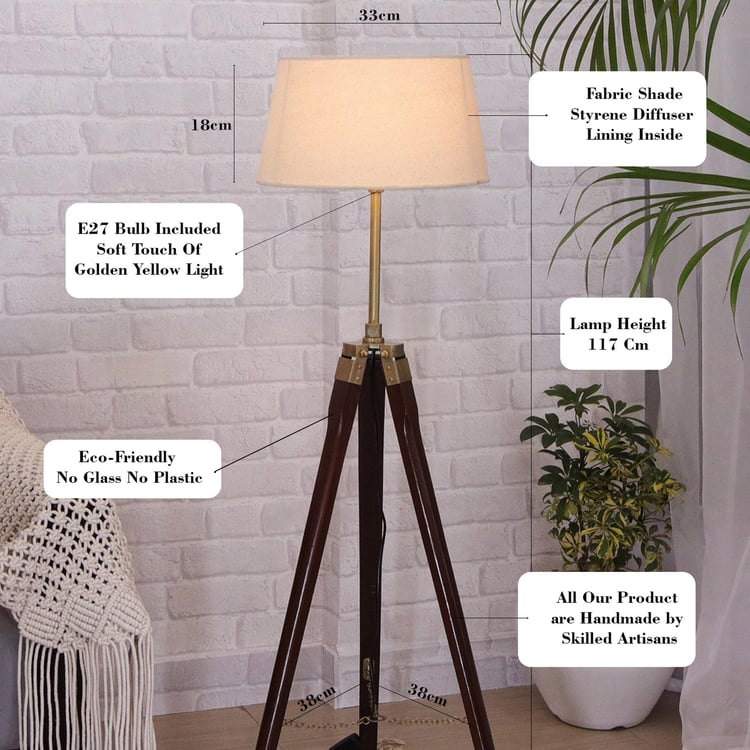 HOMESAKE Wooden Floor Lamp