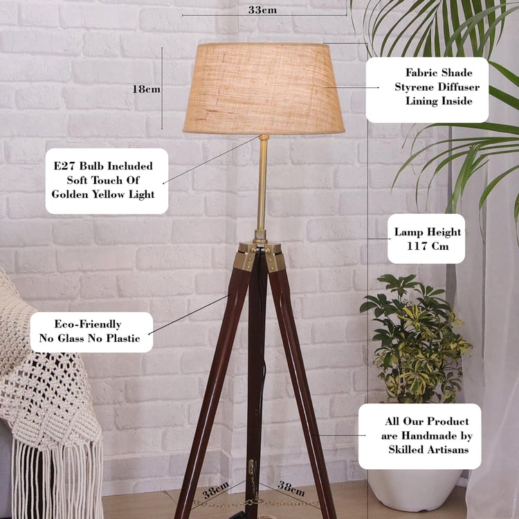 HOMESAKE Wooden Floor Lamp