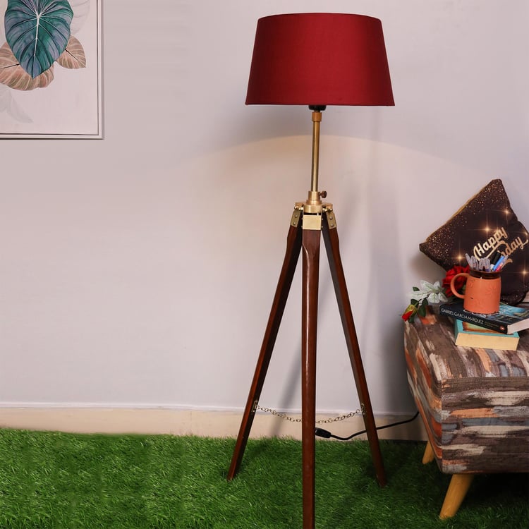 HOMESAKE Wooden Floor Lamp