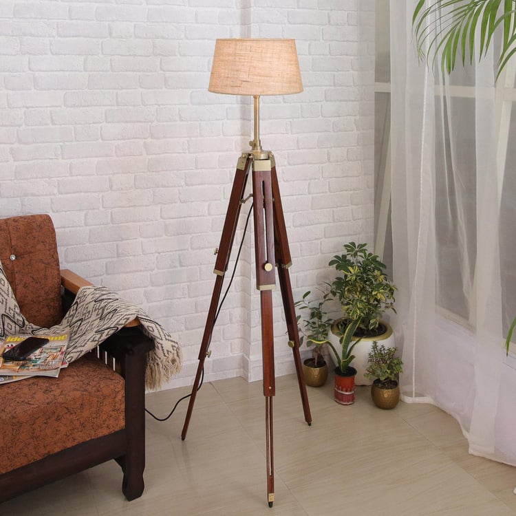 HOMESAKE Wooden Floor Lamp