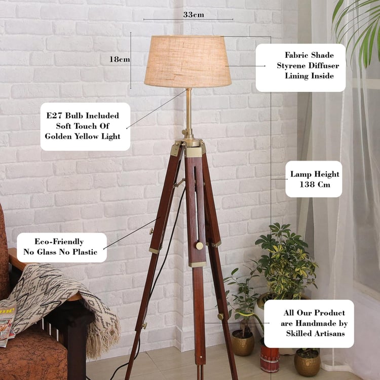 HOMESAKE Wooden Floor Lamp