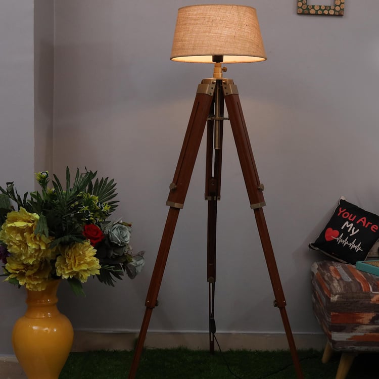 HOMESAKE Wooden Floor Lamp