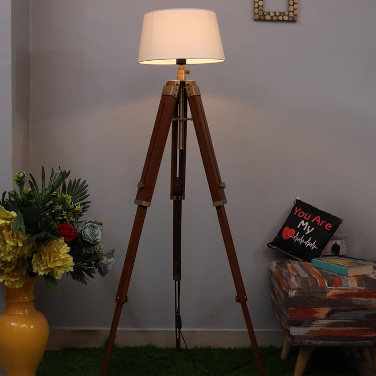 HOMESAKE Wooden Floor Lamp