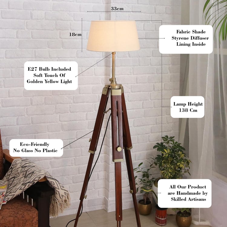 HOMESAKE Wooden Floor Lamp