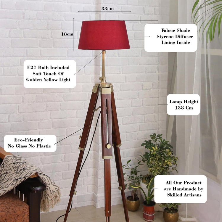 HOMESAKE Wooden Floor Lamp