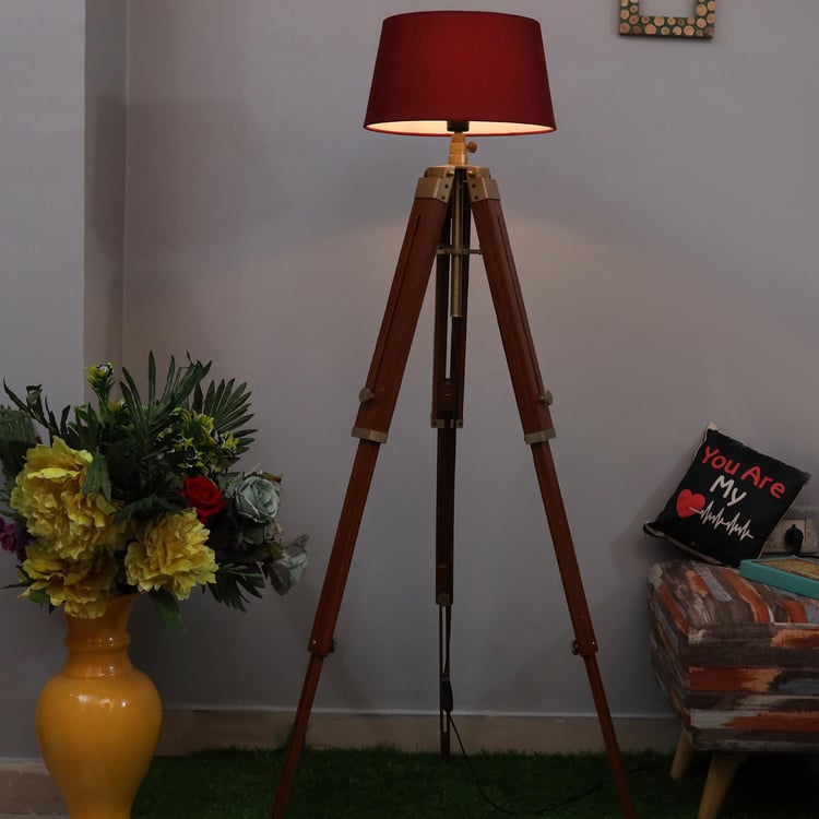 HOMESAKE Wooden Floor Lamp