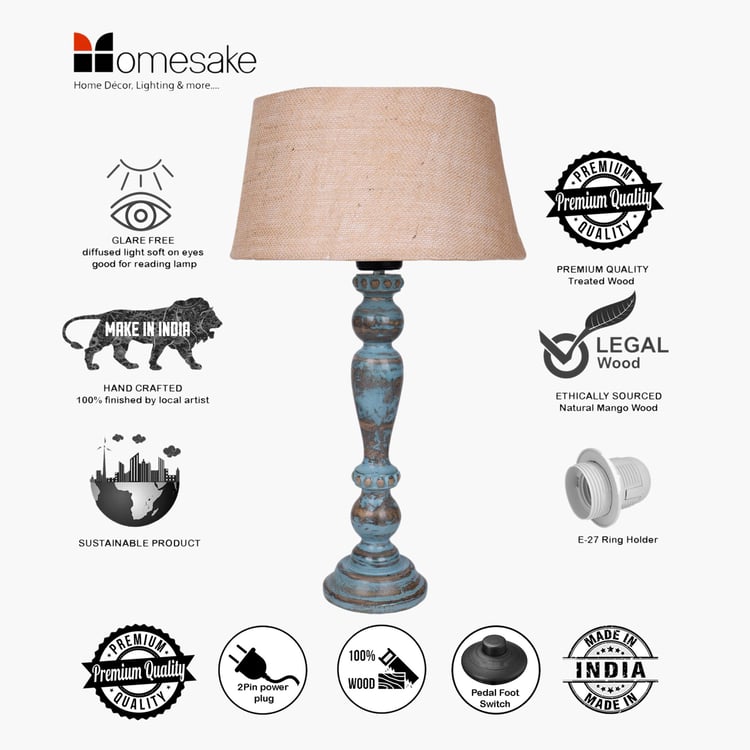 HOMESAKE Wooden Table Lamp