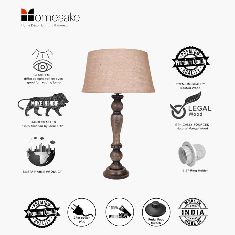 HOMESAKE Wooden Table Lamp