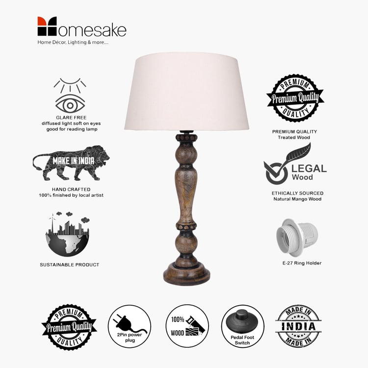 HOMESAKE Wooden Table Lamp