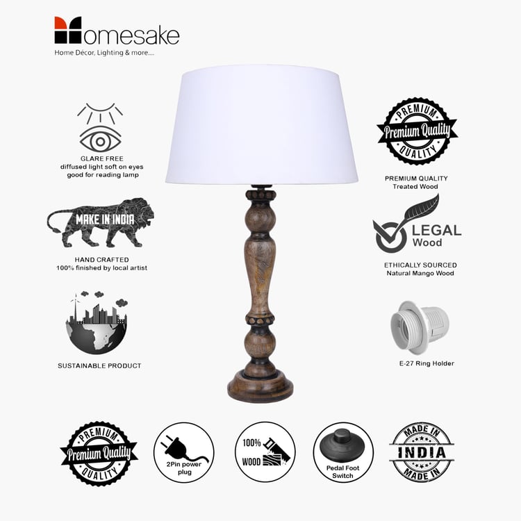 HOMESAKE Wooden Table Lamp