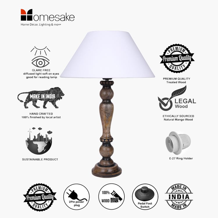 HOMESAKE Wooden Table Lamp