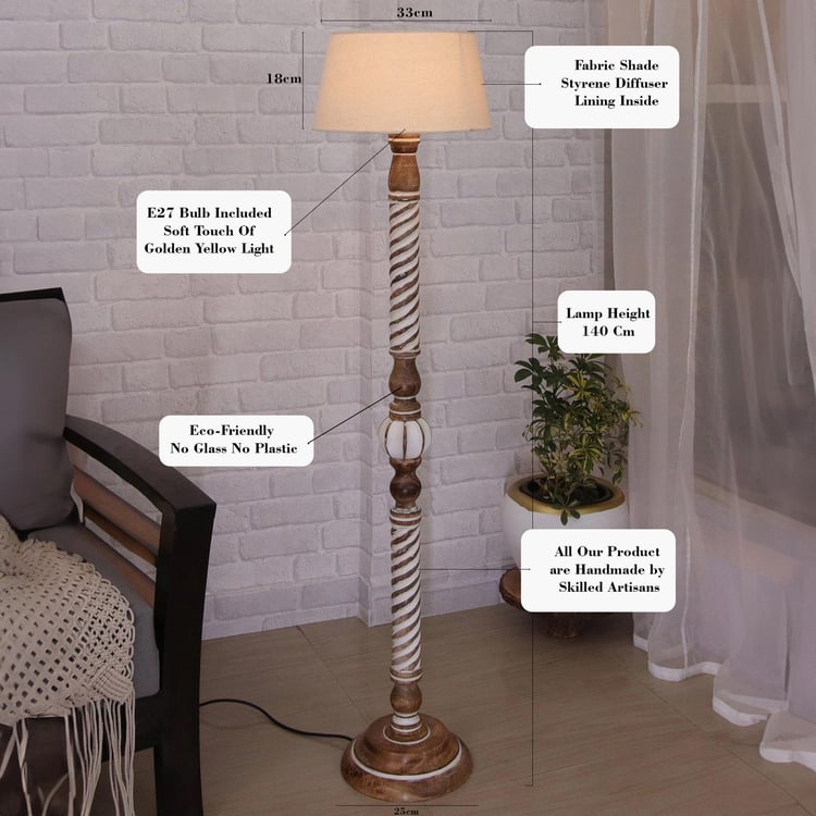 HOMESAKE Wooden Floor Lamp