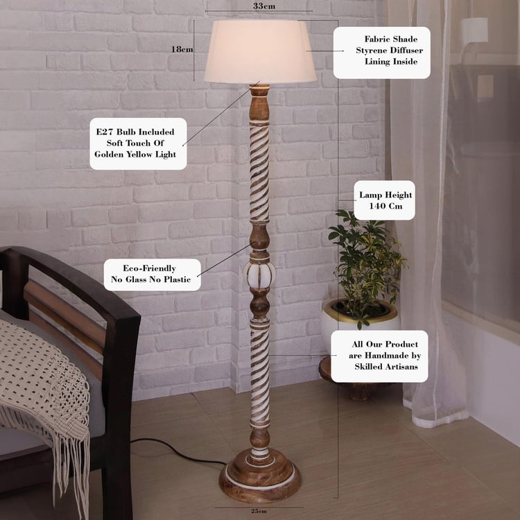 HOMESAKE Wooden Floor Lamp