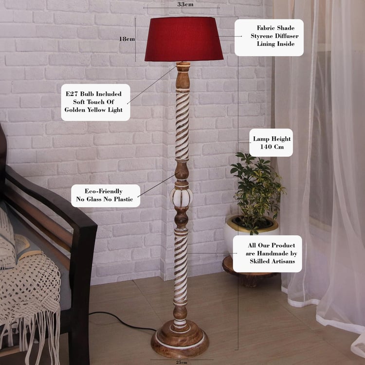 HOMESAKE Wooden Floor Lamp