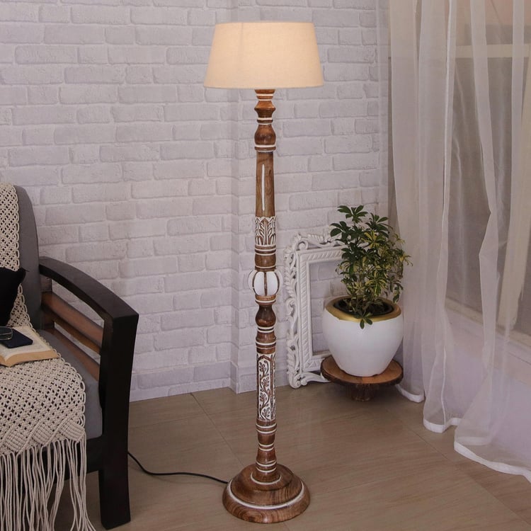 HOMESAKE Wooden Floor Lamp