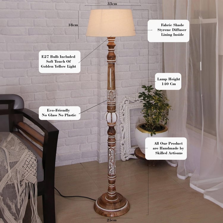 HOMESAKE Wooden Floor Lamp